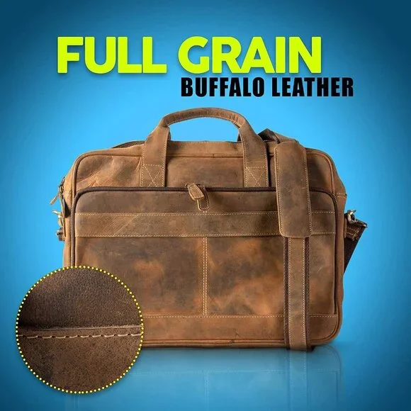 Leather briefcase 18 Inch Laptop Messenger Bags for Men and Women Best Office br